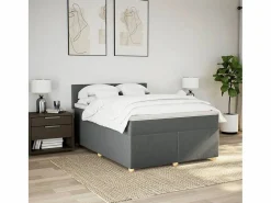 Cama box spring con colchón tela oscuro 160x200 cm Base De Cama De Láminas|Somier - 160X200Cm