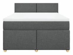 Cama box spring con colchón tela oscuro 160x200 cm Base De Cama De Láminas|Somier - 160X200Cm