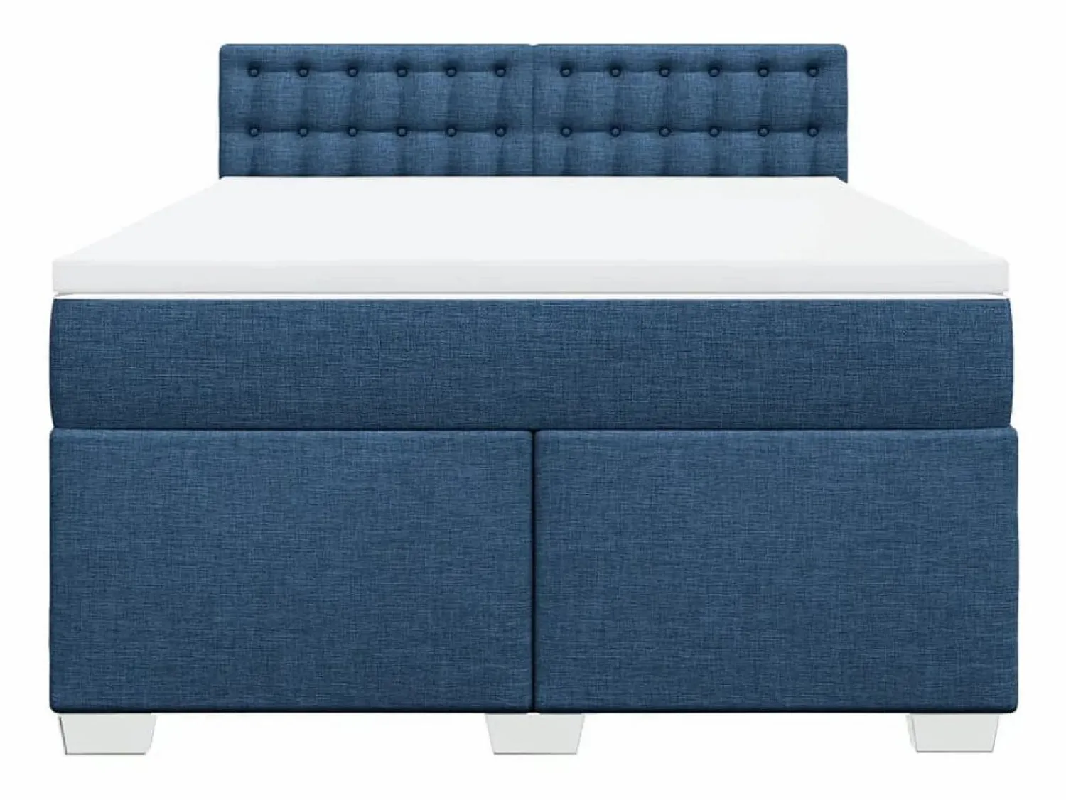 Clicnbuy Cama box spring con colchón tela 160x200 cm Azul