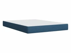 Clicnbuy Cama box spring con colchón tela 160x200 cm Azul