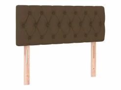 Clicnbuy Cama box spring con colchón y LED tela marrón oscuro 120x190 cm