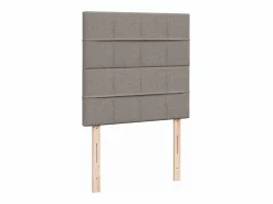 Clicnbuy Cama box spring con colchón tela gris taupe 90x190 cm