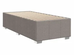 Clicnbuy Cama box spring con colchón tela gris taupe 90x190 cm