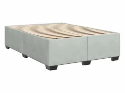 Clicnbuy Cama box spring con colchón terciopelo claro 160x200 cm