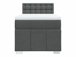 Clicnbuy Cama box spring con colchón tela oscuro 90x190 cm