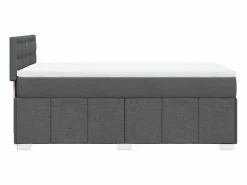 Clicnbuy Cama box spring con colchón tela oscuro 90x190 cm