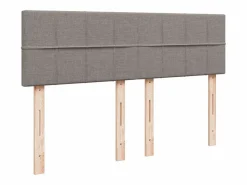 Clicnbuy Cama box spring con colchón tela gris taupe 140x200 cm