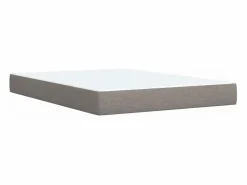 Clicnbuy Cama box spring con colchón tela gris taupe 140x200 cm