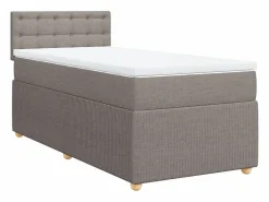 New Clicnbuy Cama box spring con colchón tela gris taupe 90x190 cm Topo