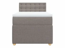 New Clicnbuy Cama box spring con colchón tela gris taupe 90x190 cm Topo