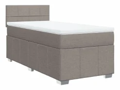 Sale Clicnbuy Cama box spring con colchón tela gris taupe 90x190 cm Topo