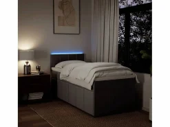 Sale Clicnbuy Cama box spring con colchón tela gris taupe 90x190 cm Topo
