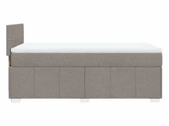 Sale Clicnbuy Cama box spring con colchón tela gris taupe 90x190 cm Topo