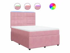 Clicnbuy Cama box spring con colchón terciopelo 160x200 cm