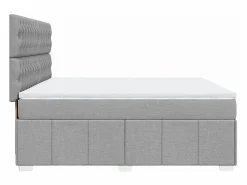 Online Cama box spring con colchón tela claro 180x200 cm Base De Cama De Láminas|Somier - 180X200Cm
