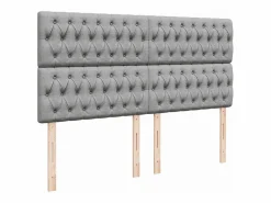 Online Cama box spring con colchón tela claro 180x200 cm Base De Cama De Láminas|Somier - 180X200Cm