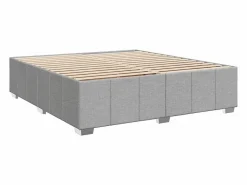 Online Cama box spring con colchón tela claro 180x200 cm Base De Cama De Láminas|Somier - 180X200Cm