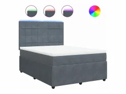 Clearance Cama box spring con colchón terciopelo oscuro 140x190 cm Somier - 140X190Cm