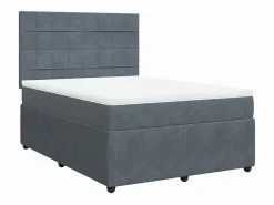 Clearance Cama box spring con colchón terciopelo oscuro 140x190 cm Somier - 140X190Cm
