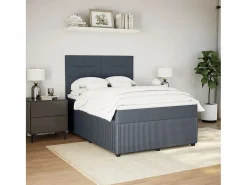 Clearance Cama box spring con colchón terciopelo oscuro 140x190 cm Somier - 140X190Cm