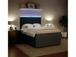 Clearance Cama box spring con colchón terciopelo oscuro 140x190 cm Somier - 140X190Cm