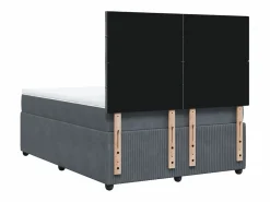 Clearance Cama box spring con colchón terciopelo oscuro 140x190 cm Somier - 140X190Cm