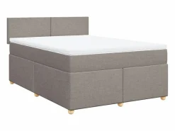 Hot Clicnbuy Cama box spring con colchón tela gris taupe 160x200 cm Topo