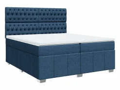Best Clicnbuy Cama box spring con colchón tela 200x200 cm Azul