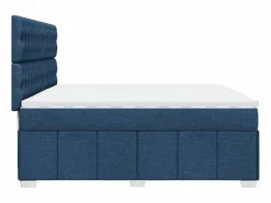 Best Clicnbuy Cama box spring con colchón tela 200x200 cm Azul