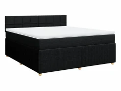 Clicnbuy Cama box spring con colchón tela 180x200 cm