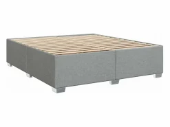 Clearance Cama box spring con colchón tela claro 180x200 cm Somier - 180X200Cm