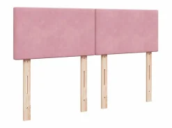 Clearance Clicnbuy Cama box spring con colchón terciopelo 160x200 cm Rosa