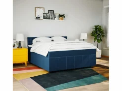 Clicnbuy Cama box spring con colchón tela 180x200 cm