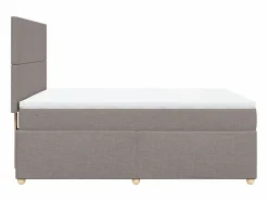Clicnbuy Cama box spring con colchón tela gris taupe 160x200 cm
