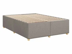 Clicnbuy Cama box spring con colchón tela gris taupe 160x200 cm