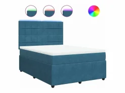 Best Clicnbuy Cama box spring con colchón terciopelo 140x200 cm Azul