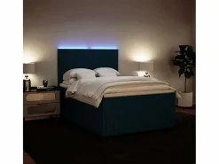 Best Clicnbuy Cama box spring con colchón terciopelo 140x200 cm Azul