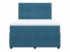 Best Clicnbuy Cama box spring con colchón terciopelo 140x200 cm Azul
