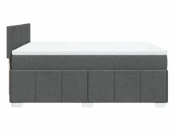 Clicnbuy Cama box spring con colchón tela oscuro 160x200 cm