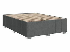 Clicnbuy Cama box spring con colchón tela oscuro 160x200 cm