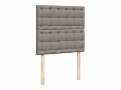 Online Cama box spring con colchón tela gris taupe 90x190 cm Base De Cama De Láminas