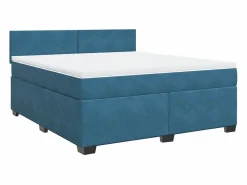 Clearance Clicnbuy Cama box spring con colchón terciopelo 180x200 cm Azul