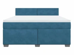 Clearance Clicnbuy Cama box spring con colchón terciopelo 180x200 cm Azul