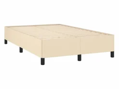 Best Clicnbuy Cama box spring con colchón y luces LED tela crema 120x190 cm