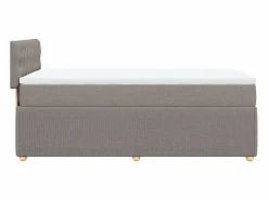 Clicnbuy Cama box spring con colchón tela gris taupe 90x190 cm