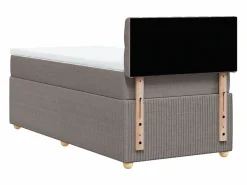 Clicnbuy Cama box spring con colchón tela gris taupe 90x190 cm