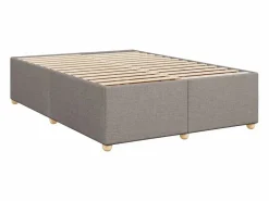 Hot Clicnbuy Cama box spring con colchón tela gris taupe 140x190 cm Topo