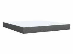 Clicnbuy Cama box spring con colchón tela oscuro 180x200 cm Gris
