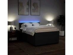Best Clicnbuy Cama box spring con colchón tela 160x200 cm Negro