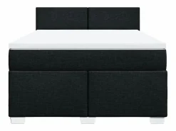 Best Clicnbuy Cama box spring con colchón tela 160x200 cm Negro